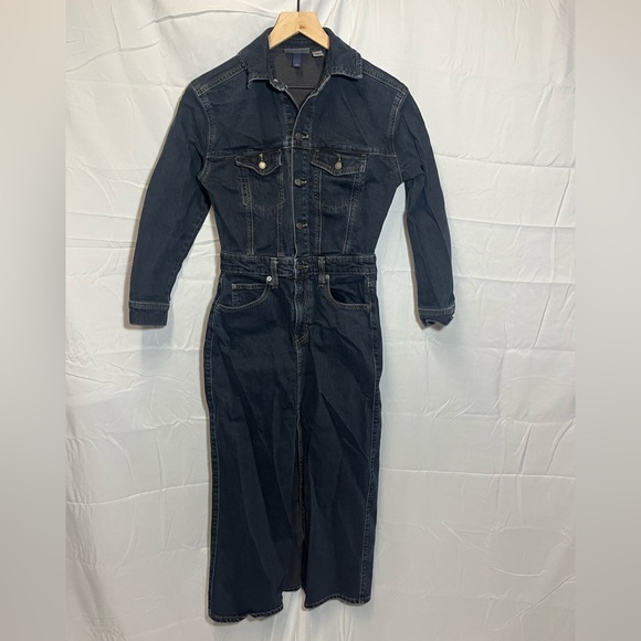 Universal Thread Dark Denim Long Sleeve Dress - Picture 3 of 8